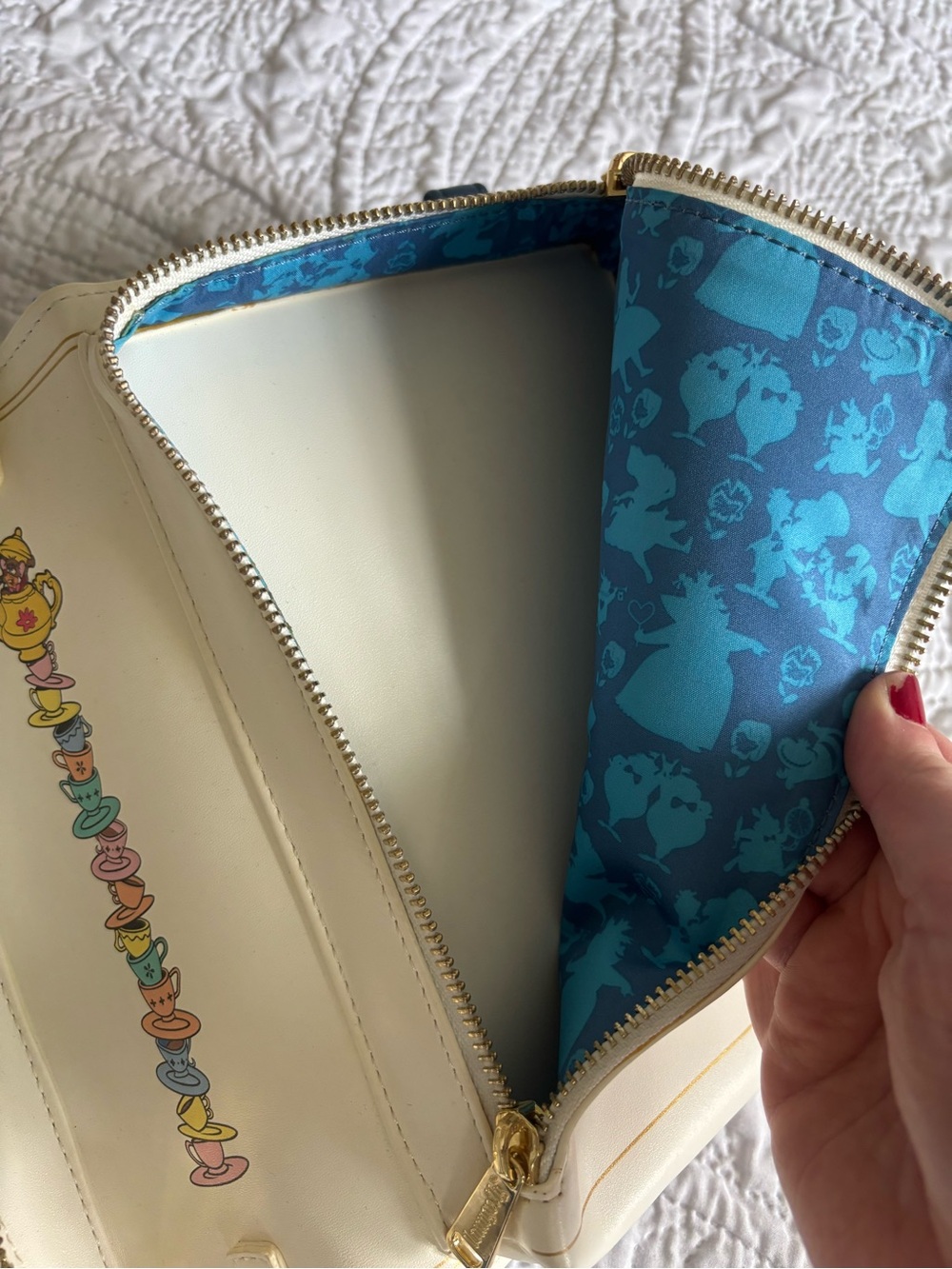 Loungefly Blue Alice in Wonderland Storybook Crossbody with Floral Print - Picture 10 of 10